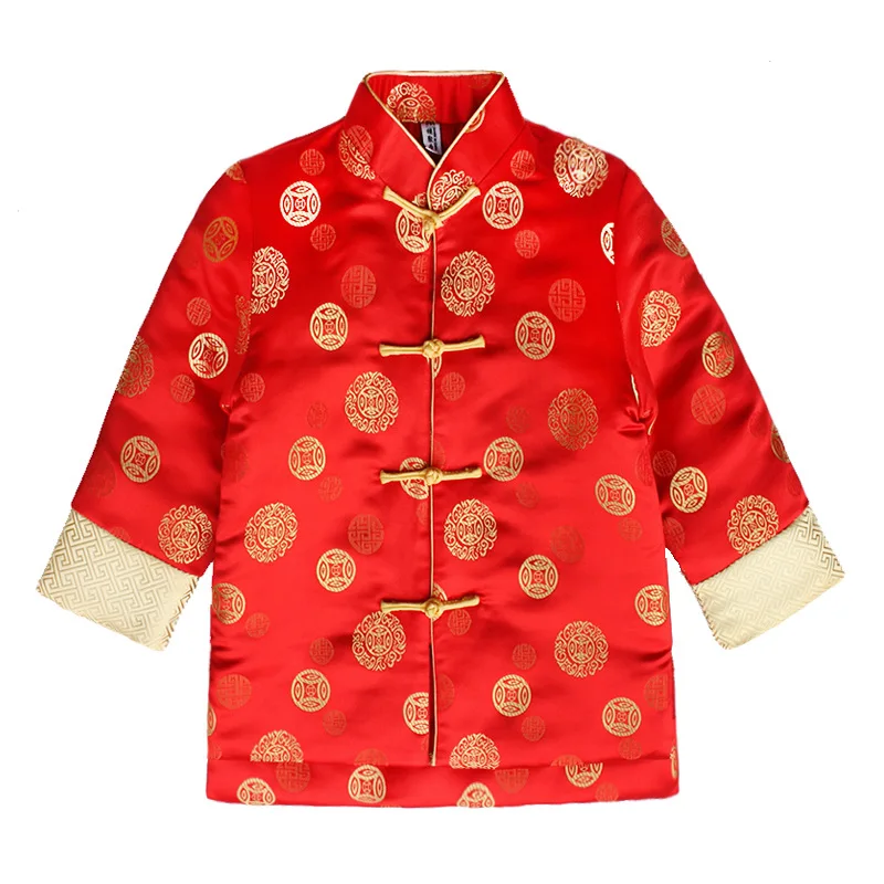 Hanfu/новое пальто для мальчиков вечерние костюмы в китайском стиле для мальчиков Детская Новогодняя одежда в китайском стиле традиционное китайское весеннее пальто для мальчиков - Цвет: 1