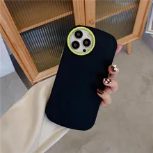 13 Case Neon Lens protect Matte Silicone Cover for iPhone 12 Pro Max 11 7 8 Plus XR XS X Luxury Rubberized Cases 13 Pro Max