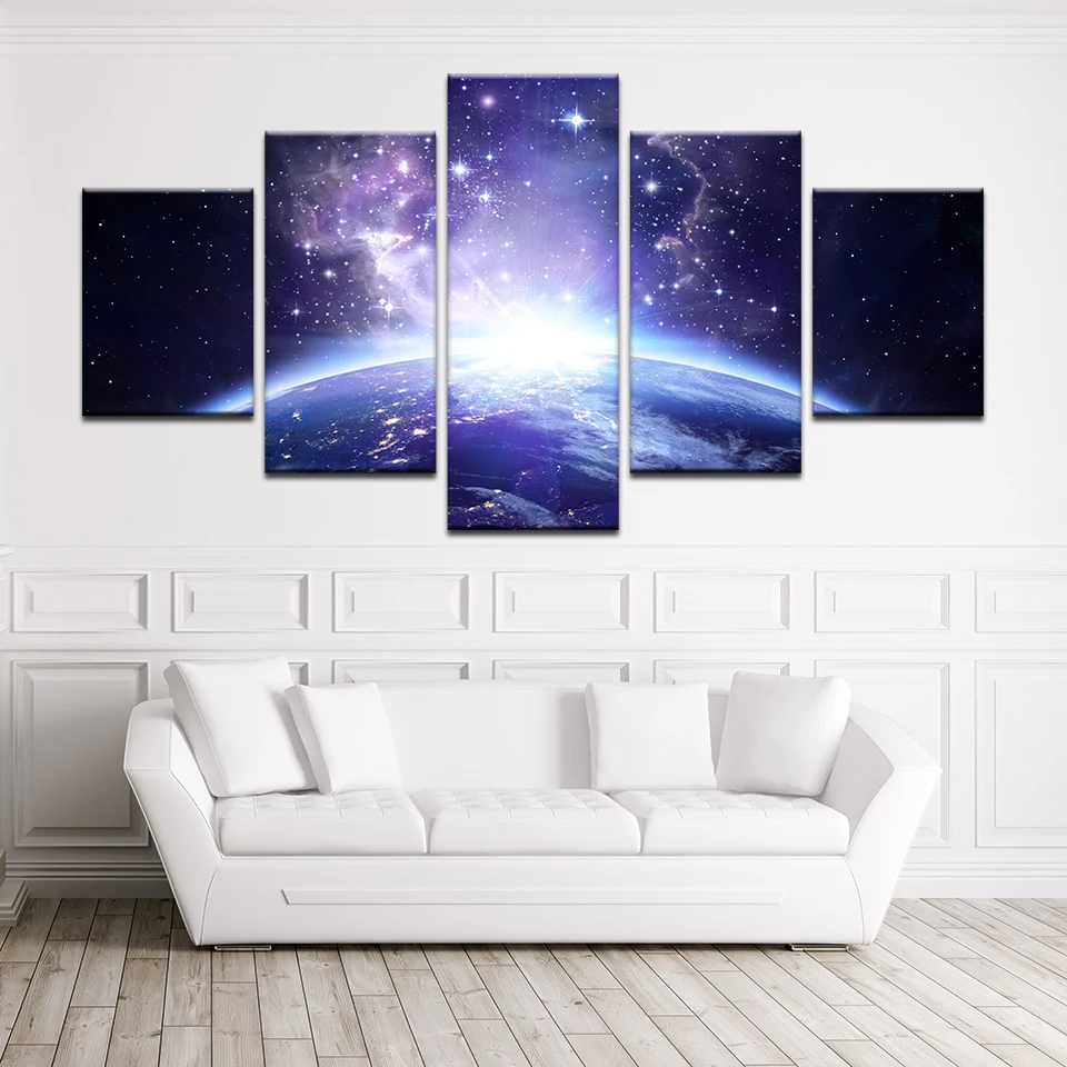 Холст настенные живописные картины Домашний Декор 5 шт. земля фотографии