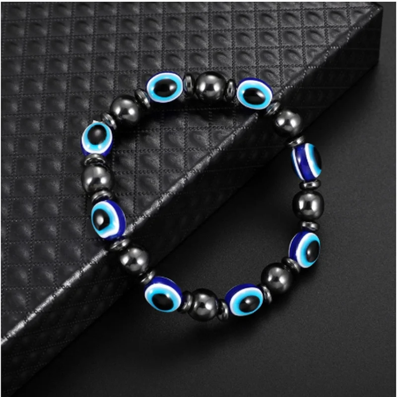 1 шт. Магнитный синий браслет evil eye beads бусины для похудения браслеты для женщин и мужчин потери веса камень ювелирные изделия для лечения