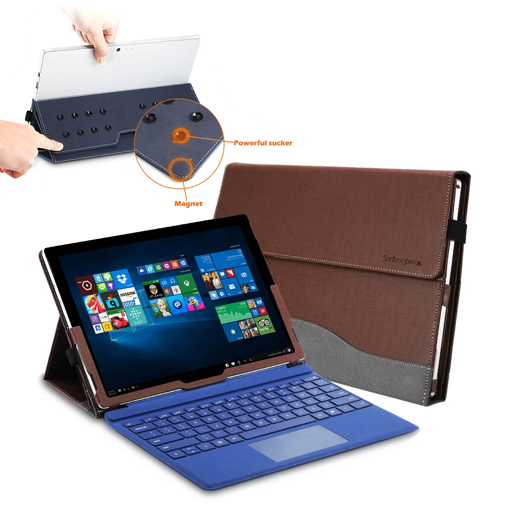 Для microsoft Surface Pro X 13 дюймов чехол для планшета двухсторонний вставляемый на присоске с магнитным притяжением защитный чехол для планшета