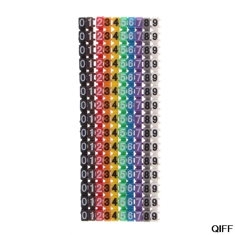 

Drop Ship&Wholesale 150 Pcs Cable Markers Colourful C-Type Marker Number Tag Label For 2-3mm Wire August 5