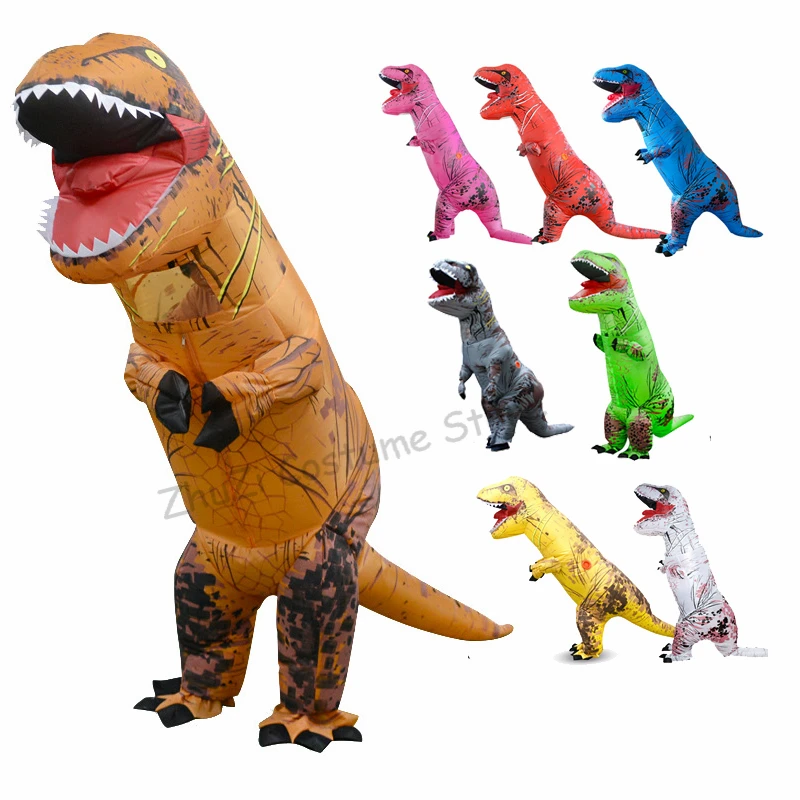 T-Rex Inflatable Dinosaur Mascot Party Costume Fancy Dress Cosplay 