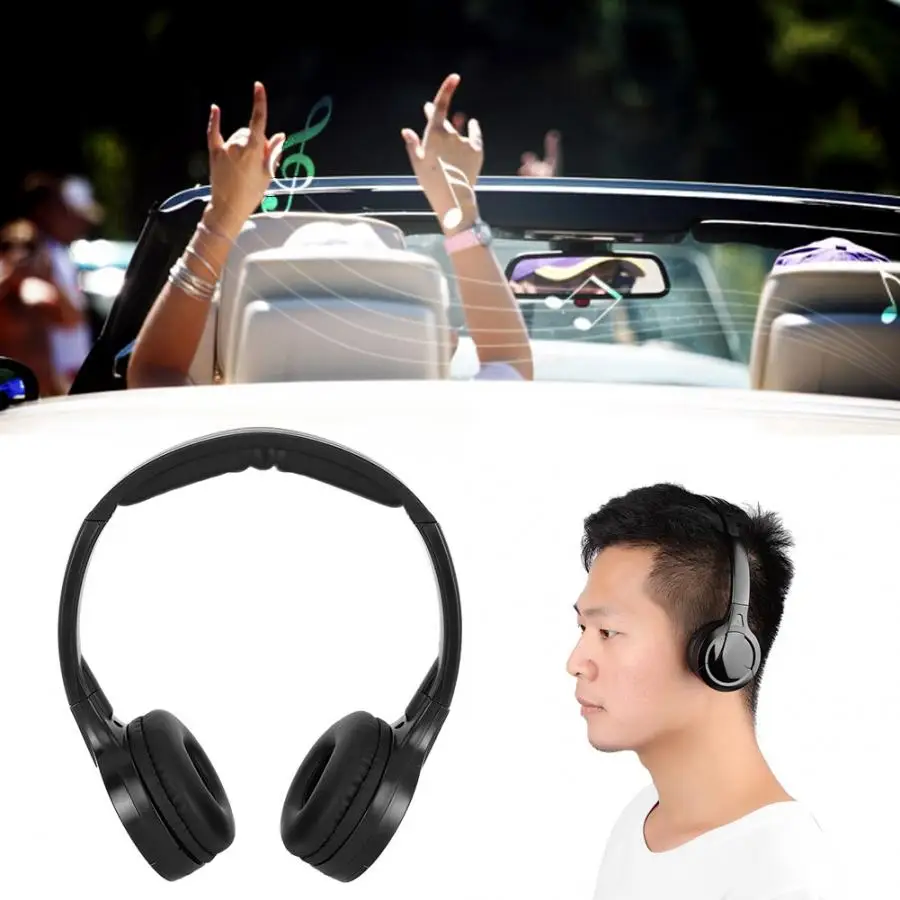 Громкой связи Bluetooth гарнитура для Беспроводной инфракрасный стерео аудио 2 канала наушники для автомобиля dvd-плеер для подголовника автомобиля kit