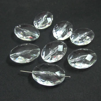 

Newest 24mm*18mm*8mm 240pcs/lot Clear Acrylic Faceted /Irregular Flat Oval Shape /Jewelry Accessories/ Finding Beads