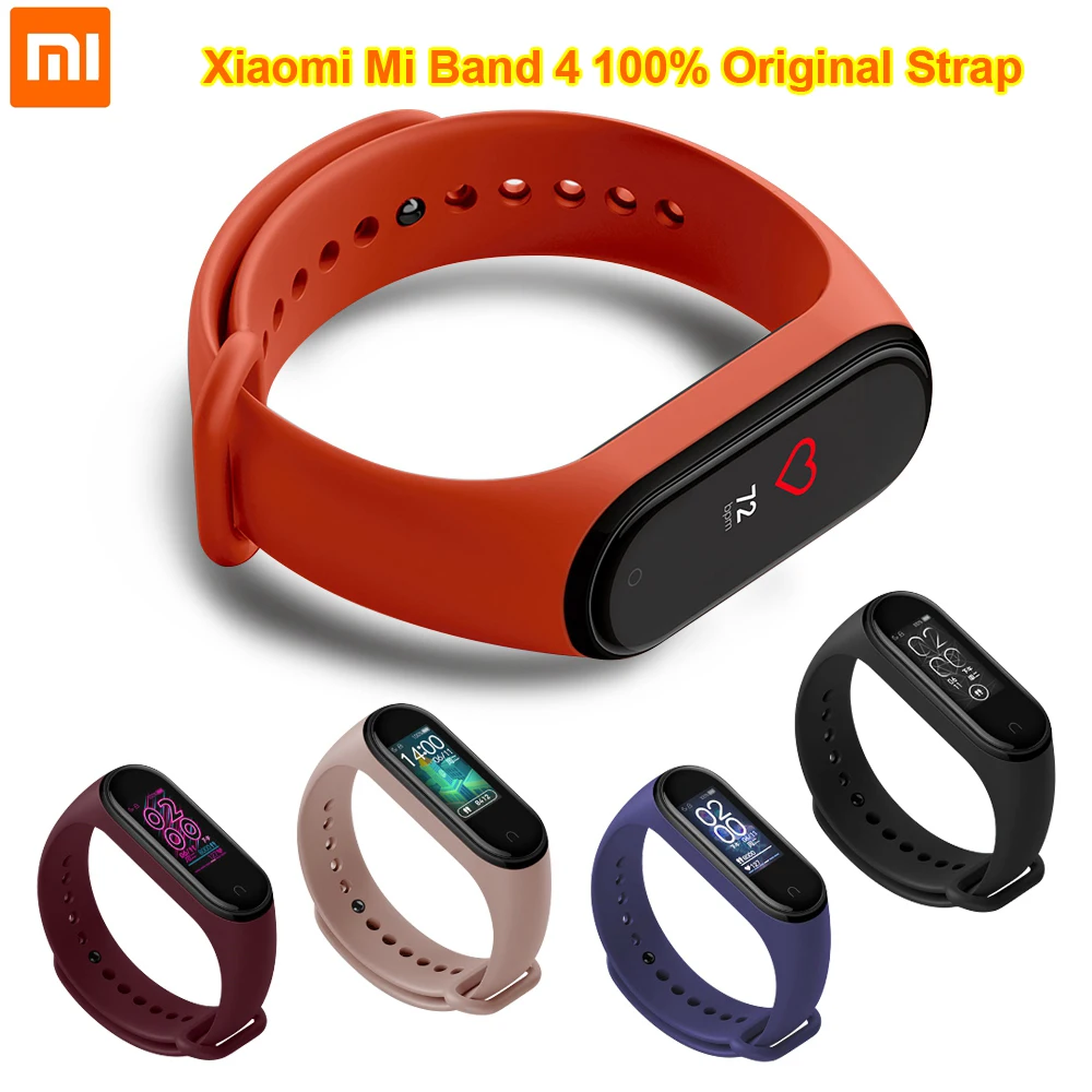 

Original Xiaomi Mi Band 4 Strap Silicone Wristband Bracelet Xiaomi Band 4 3 Mi band4 Miband4 Pink Wrist Straps Xiomi Mi Band 4