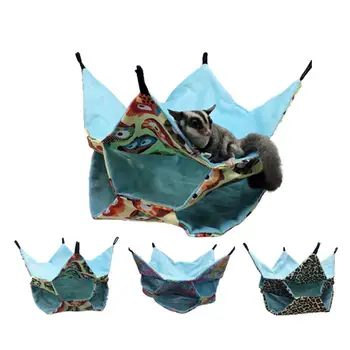 

Pet Hamster Hammock Bed Mat Cute Small Animal Suspended Warm Plush Double-deck Guinea Pig Rabbit Hanging Bed Cage Guinea Pig