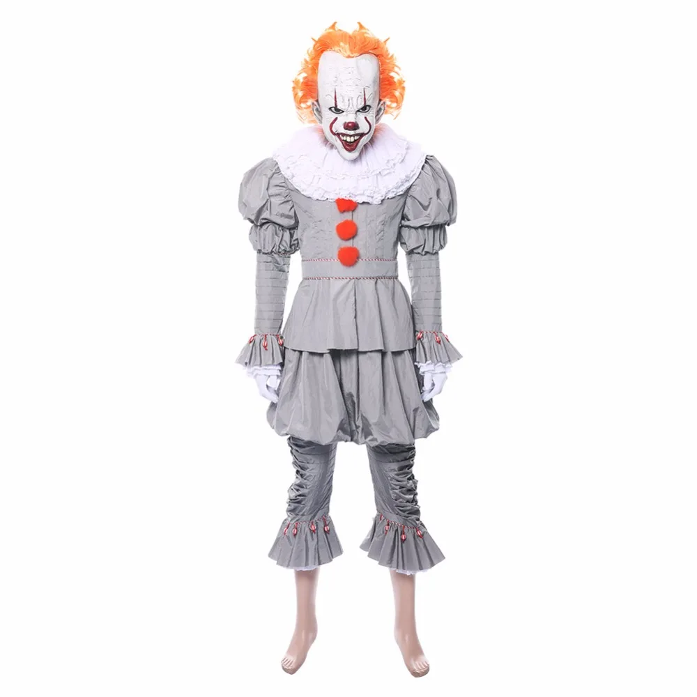 Стивен Кинг It Pennywise Косплей Костюм клоун костюм без Карнавальная маска костюмы на Хэллоуин наряд взрослый Женский Ver