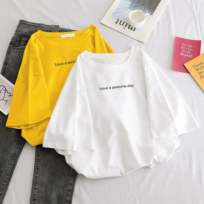 Vintagewhite футболка Harajuku для женщин милые 90S летняя с забавным мультипликационным