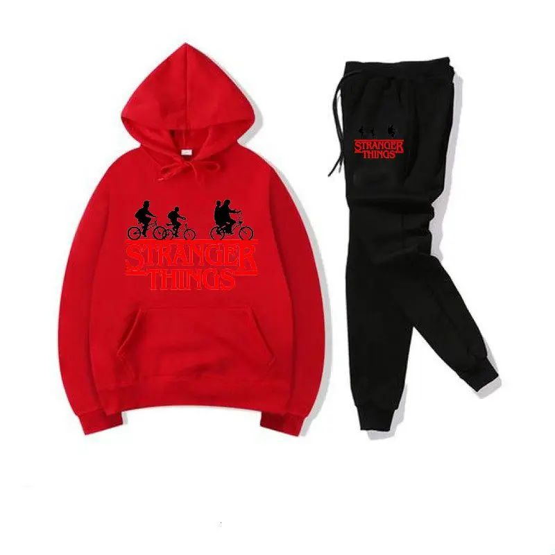 red Спортивный костюм Мужская спортивная одежда комплект флисовая толстовка костюм с надписью Malechandal hombre весна осень зима толстовка+ брюки комплект - Цвет: red