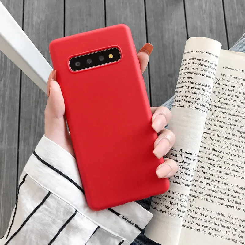 Красный Модный ТПУ карамельного цвета чехол для телефона для samsung Galaxy S10 S9 S8 J7 J8 A20 A30 A40 A60 A50 A70 A90 M10 M20 Мягкий силиконовый чехол - Цвет: Красный