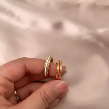 

French enamel oil dripping multi-layer ring retro small base designer circle ring index finger ring female