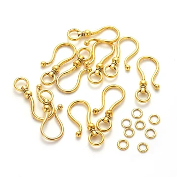 

200Sets Tibetan Style S Hook Clasps for Necklace Bracelet Making Cadmium Free & Lead Free Antique Silver, S Hook: 38x16x8mm