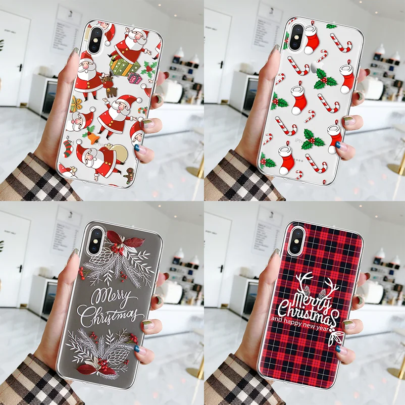 Рождественский мягкий чехол из ТПУ Роскошный для iPhone 12 11 Pro X XS Max 10 6 6s 8 7 Plus 5 5S SE 2 2020