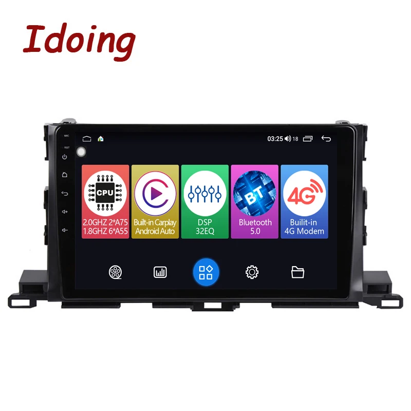 

Idoing 10.2"Android Car Radio Video Player For Toyota Highlander 3 XU50 2013-2018 GPS Navigation Carplay Head Unit Plug And Play