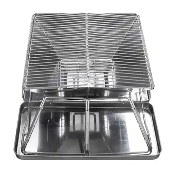 

Outdoor Charcoal BBQ Grill Rack Stainless Steel Folding BBQ Barbecue Accessories Portable Home Kitchen Camping Cooking Tools