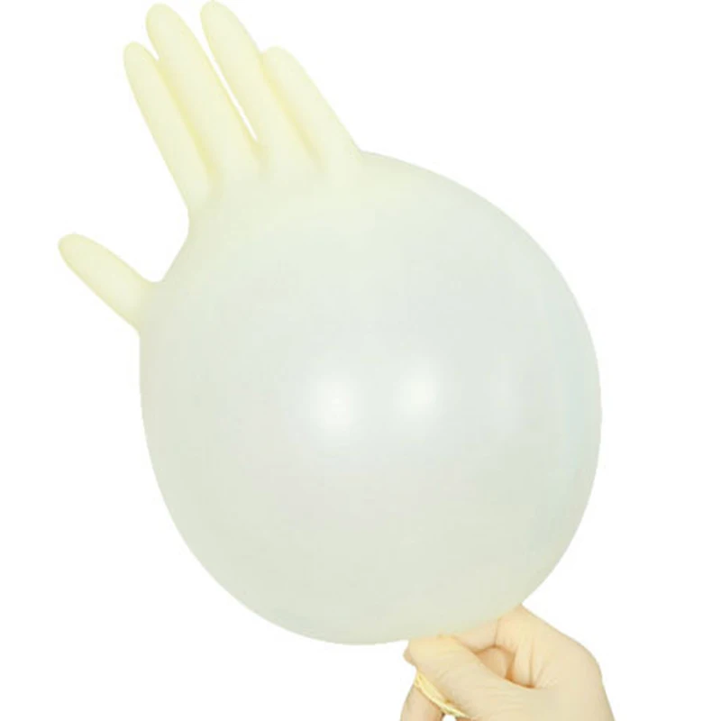 100Pcs Disposable Latex Gloves White Non-Slip Acid and Alkali Laboratory Rubber Latex Gloves Household Cleaning Products