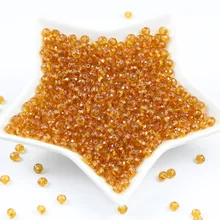 Bursztynowy kolor 6mm 50 sztuk czeskich płaskie okrągłe Spacer szklane koraliki do tworzenia biżuterii Diy akcesoria fasetowane kryształowe koraliki sprzedaż hurtowa(China)