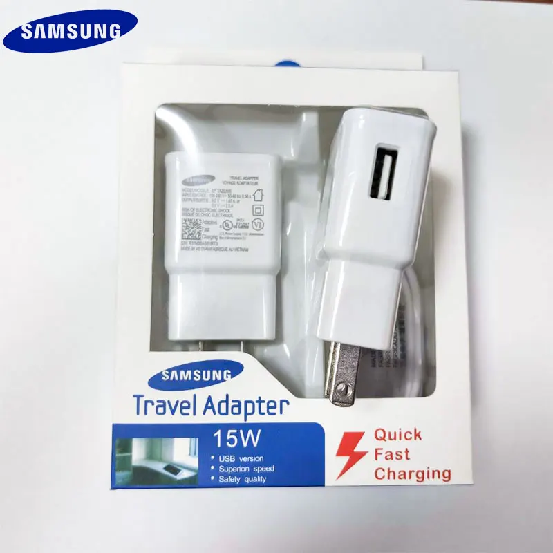 Samsung Galaxy US Plug быстрое зарядное устройство адаптер Быстрая зарядка 1,2 M type C кабель для Galaxy S10 S8 S9 Plus A30 A50 A70 note8