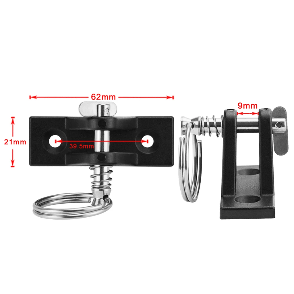2pcs Black Universal Boat Bimini Top Deck Hinges with Removable Pin
