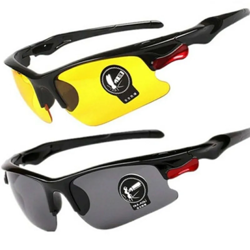 2 шт. защитные очки для верховой езды Nigth Vision, черные, желтые линзы, антибликовое покрытие, дальний свет, для водителей, рыбалки