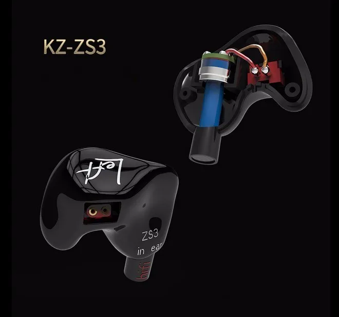 Новое поступление KZ ZS3s Hifi спортивные наушники-вкладыши Динамический драйвер шумоподавление гарнитура с микрофоном сменный кабель