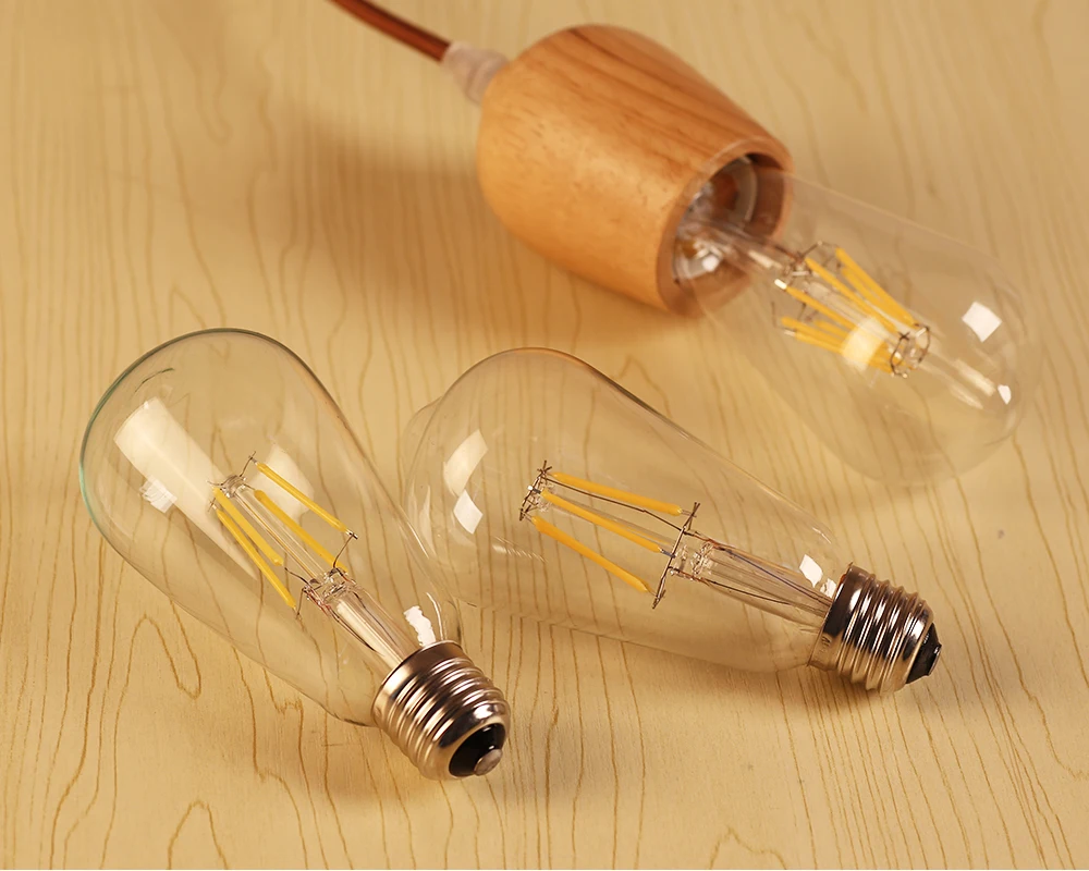 Светодиодная лампа E27 с регулируемой яркостью 220V 240V 2W 4W 6W 8W Ретро E14 светодиодный светильник лампы накаливания Эдисона лампа A60 ST64 Винтаж C35 Свеча светильник