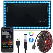 USB Светодиодная лента 5050 RGB 50 см 1 м 2 м управление через приложение Bluetooth контроллер гибкий светильник ТВ фоновый светильник RGB светодиодный лента