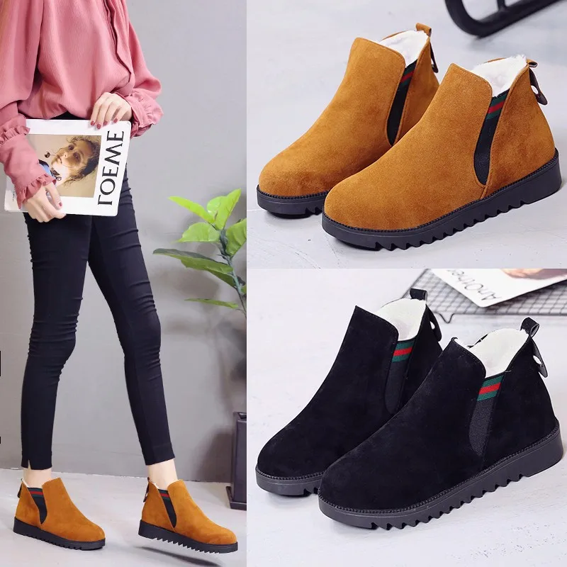 

Women Boots Leather Ankle Martens Boots for Women Casual Dr. Motorcycle Shoes Warm corduroy Winter Shoes Zapatos Mujer