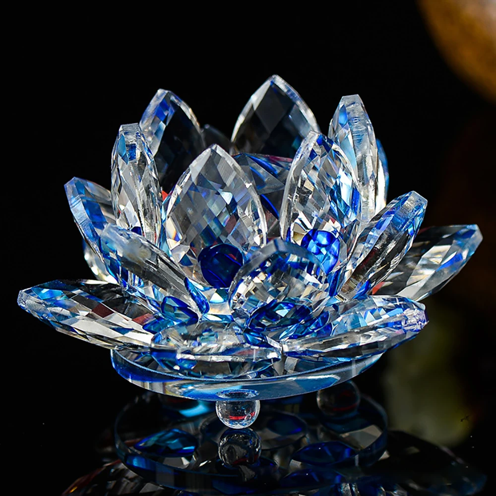 

Crystal Glass Lotus Flower Glass Perfume Lotus Ornament Gift Bring good luck new