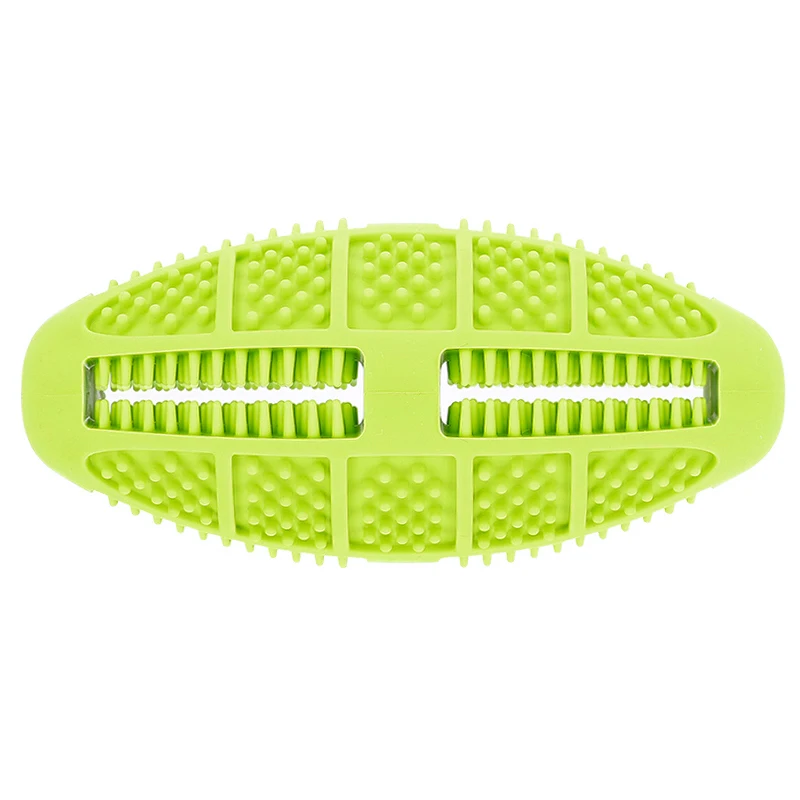 green Игрушка для собак, мяч для чистки зубов, силиконовая молярная палочка для домашних животных с функцией утечки пищи, Интерактивная игрушка для жевания собак - Цвет: green