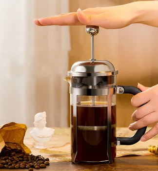 

French Pressure Pot Coffee Hand Brewing Pot Set Home Brewing Coffee Filter Appliance Milk Frother Tea Maker Coffee Filter Cup