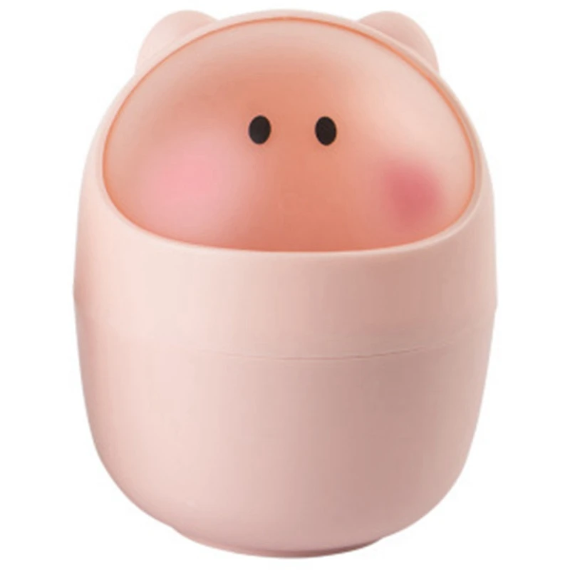 Pink Мини-контейнер для мусора на столе, бумажная корзина, корзина для мусора, домашний офис, ванная комната, автомобильный мусорный бак - Цвет: Pink