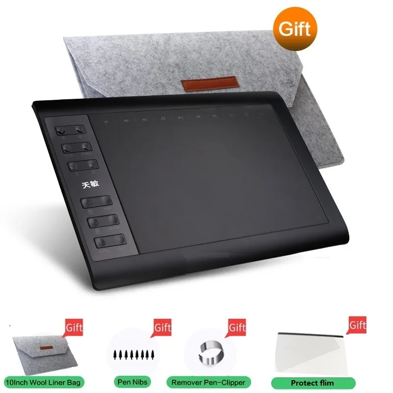 10moons 10x6 Inch Graphic Drawing Tablet 8192 Levels Digital Tablet No need charge Pen 10moons 10x6 Inch Graphic Drawing Tablet 8192 Levels Digital Tablet No need charge Pen
