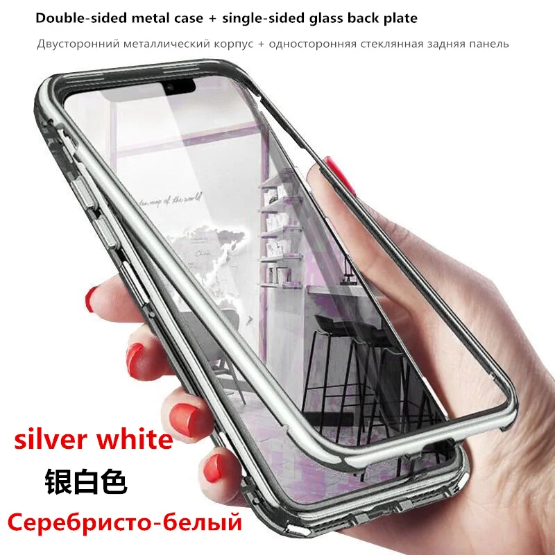 white case Для samsung a70 чехол Магнитная Адсорбция металлический корпус для samsung a10 a20 20e a30 a40 a40s a50 a60 a6/a8 p - Цвет: white case