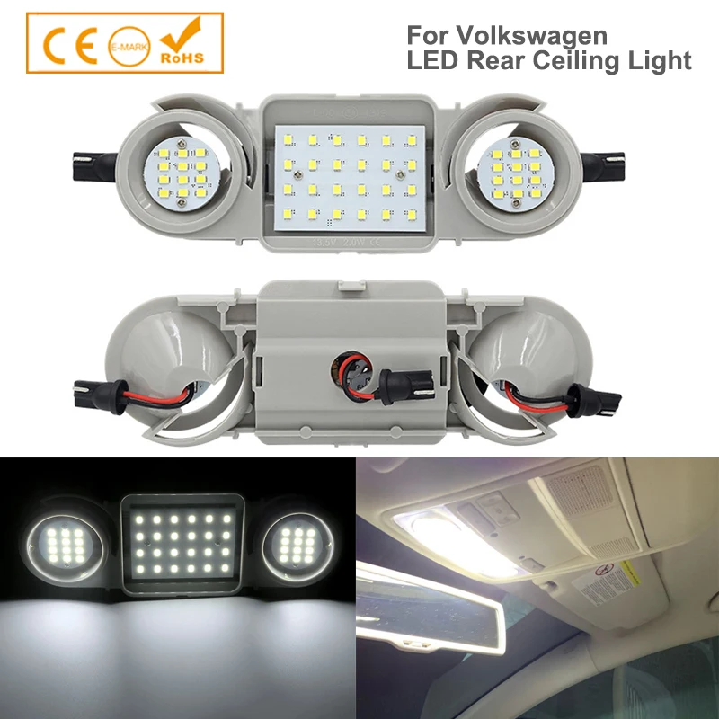 

1x For VOLKSWAGEN J.ETTA & PASSAT Tiguan & CC 48 White LED INTERIOR ROOF Dome Reading COURTESY LAMP Light(Front+Rear)