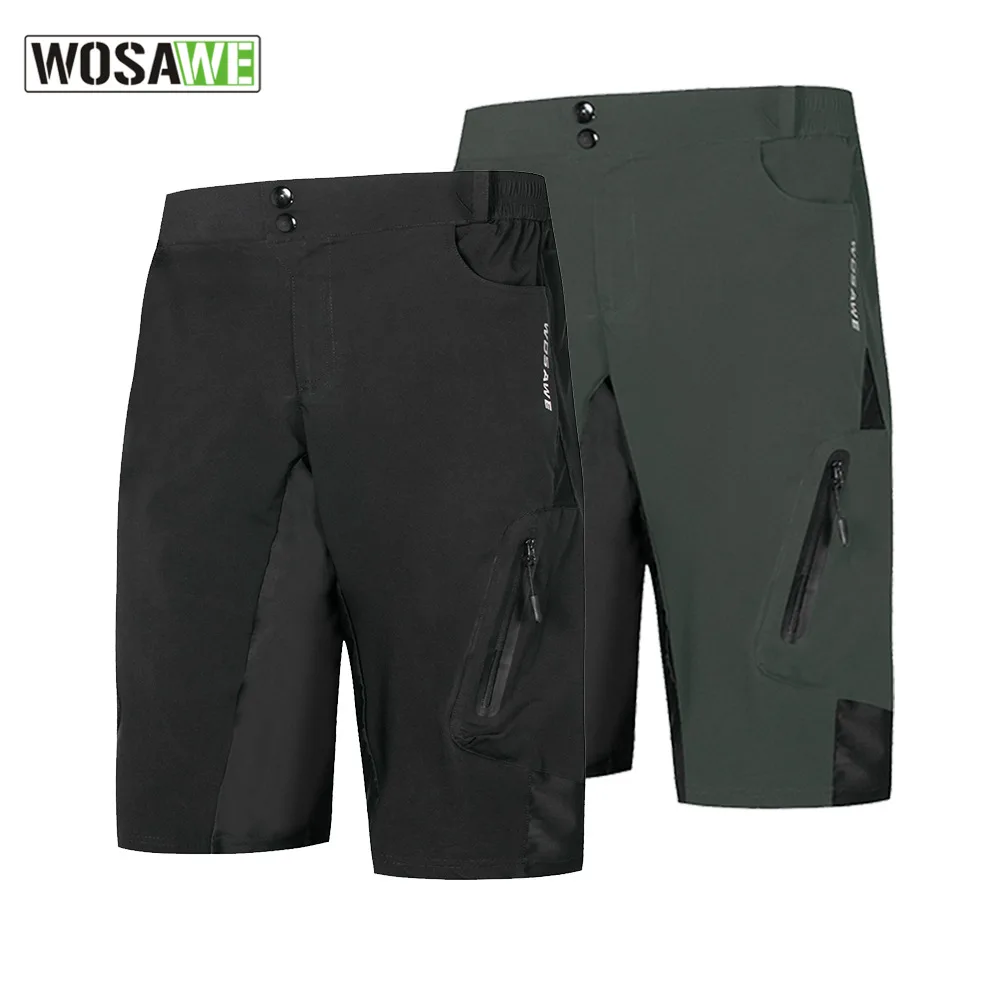 

Летние однотонные быстросохнущие мужские велосипедные шорты для спорта на открытом воздухе, горного велосипеда, водонепроницаемые дышащие свободные велосипедные шорты