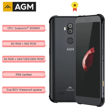 Перейти на Алиэкспресс и купить AGM X3 MIL-STD-810G прочный водонепроницаемый смартфон 8 Гб 256 ГБ SDM845 Octa 5,99 ''24MP камера двойной ящик динамик Лицо ID QC NFC телефон