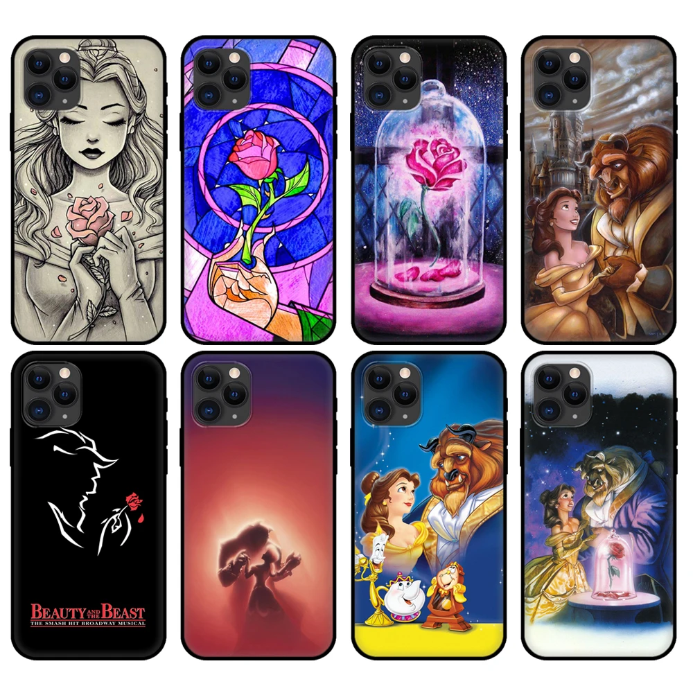 Черный чехол из ТПУ для iphone 5 5s se 6 6s 7 8 plus x 10 силиконовый XR XS 11 pro MAX с розой Красавица