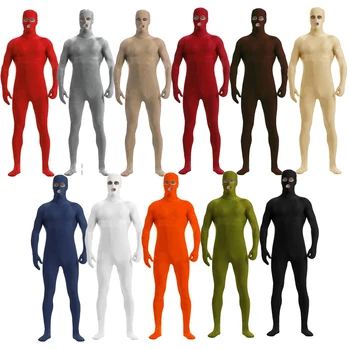 

Brand New Men Costume Sexy Full Body Latex Costume Leather Jumpsuit Sexy Catsuit Stretch Zentai Wholesale Open eyes mouth