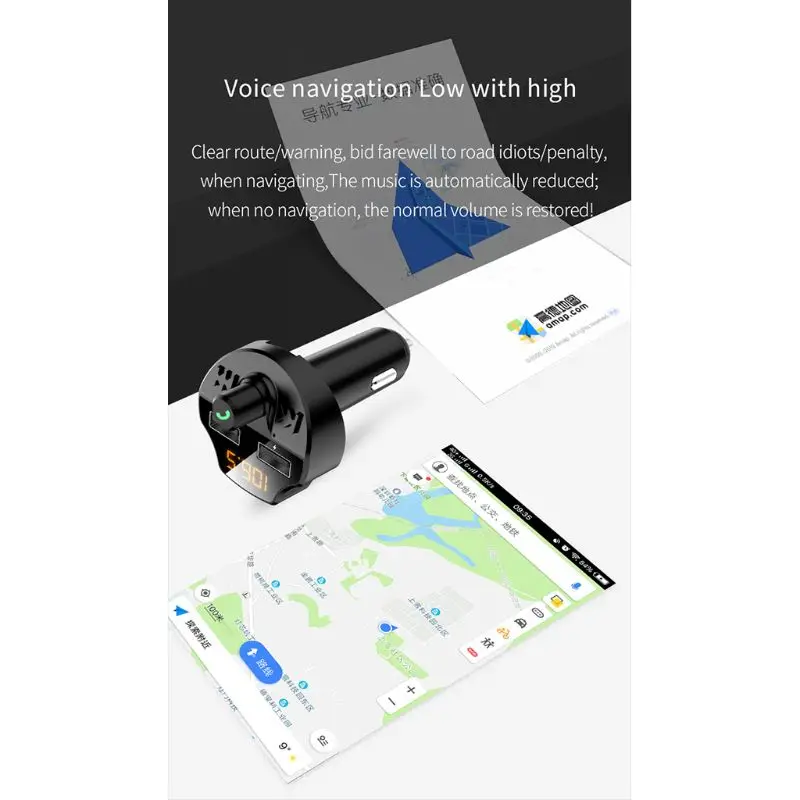 Двойной USB Автомобильное зарядное устройство для телефона FM MP3-плеер Bluetooth 5,0 Hands-free адаптер Комплект