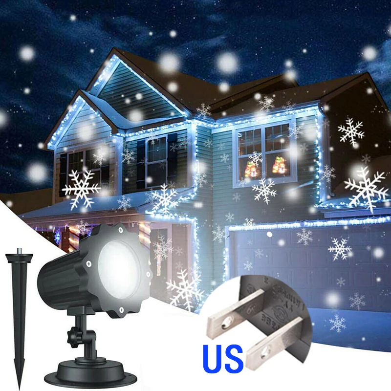 

Christmas Snowflake LED Laser Projector Light Snow Outdoor Garden Landscape Lamp christmas decorations for home home planetarium