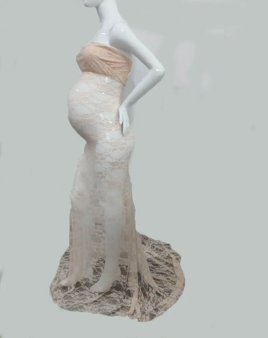 Sexy Lace Maternity Dresses Photography Props Long Fancy Pregnancy Dress Shoulderless Maxi Gown For Pregnant Women Photo Shoots (8)
