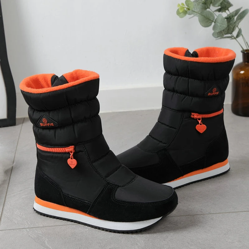 Skup Kobiety śniegowe buty 2019 platforma grube pluszowe zimowe buty na zamek błyskawiczny wodoodporne antypoślizgowe damskie zimowe buty botas de mujer