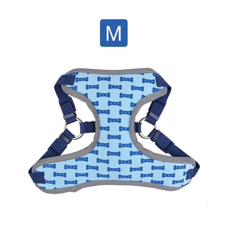 MCheststrapBlue Товары для домашних животных Светодиодная лампа фосфоресцирующий буксировочный трос Gogo средний и маленький размер светящийся нагрудный ремень буксировочный костюм - Цвет: MCheststrapBlue