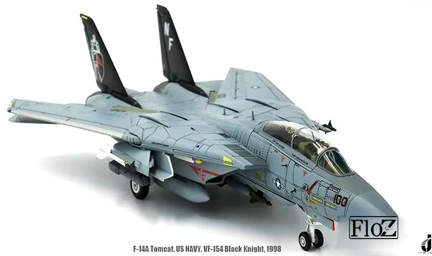 JC Крылья ВМС США F-14A Tomcat VF-154 черные рыцари 1/72 литая модель самолета