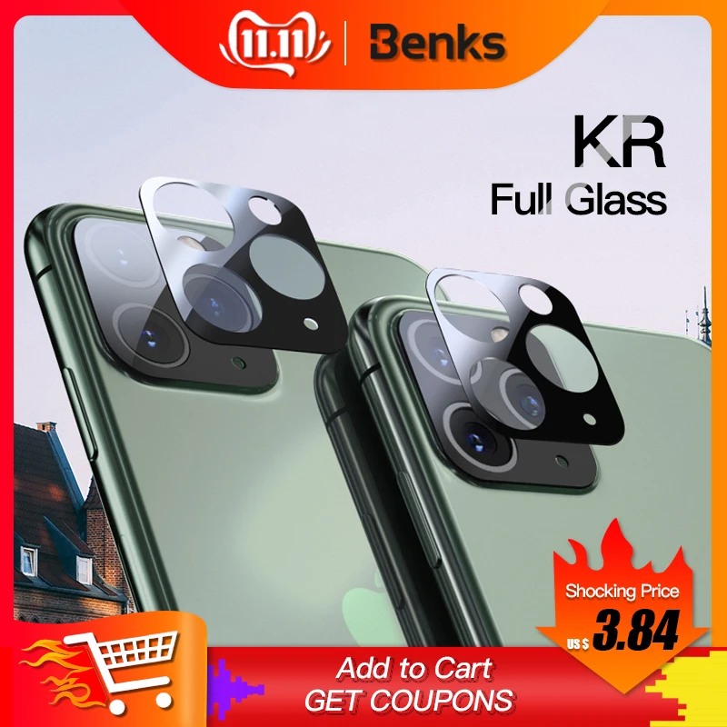 

Benks 2Pcs 3D Full Back Camera Lens Screen Protector For iPhone 11 Pro Max Tempered Glass Protective Film For iPhone Pro Max