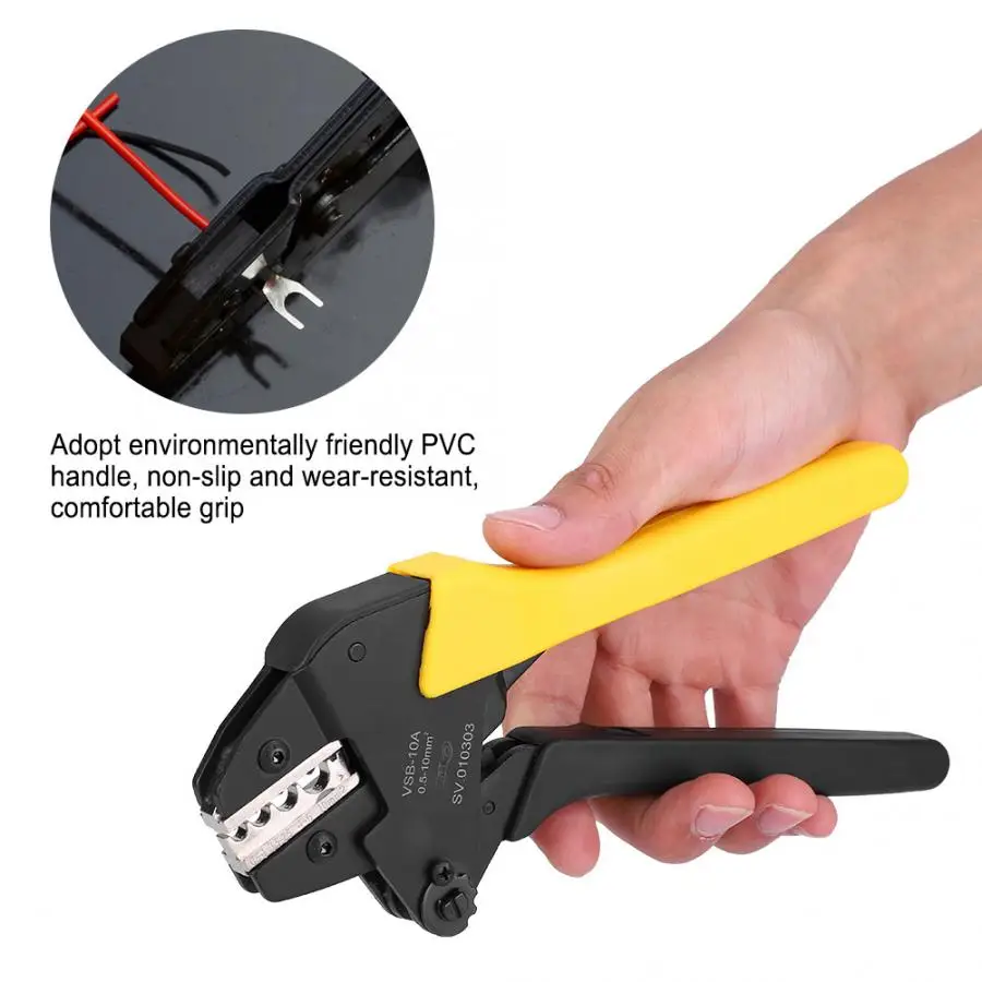 Terminal Crimping Ratchet Crimping Pliers 0.5~10mm AWG20-7 Plug Spring Pin Terminal Self-Adjusting Crimper multitool knife