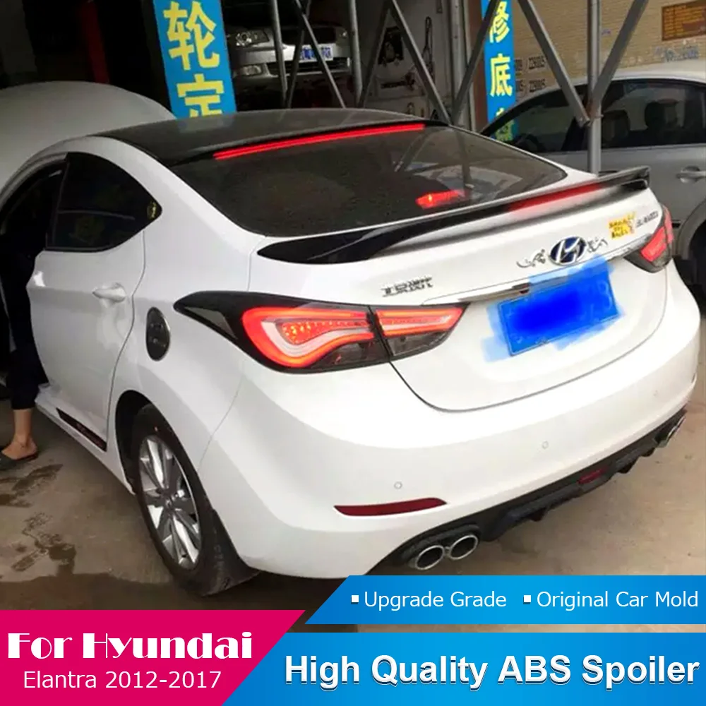 Спойлер для Hyundai Elantra 2012-2017 черный спойлер с стоп-сигналом светодиодсветильник
