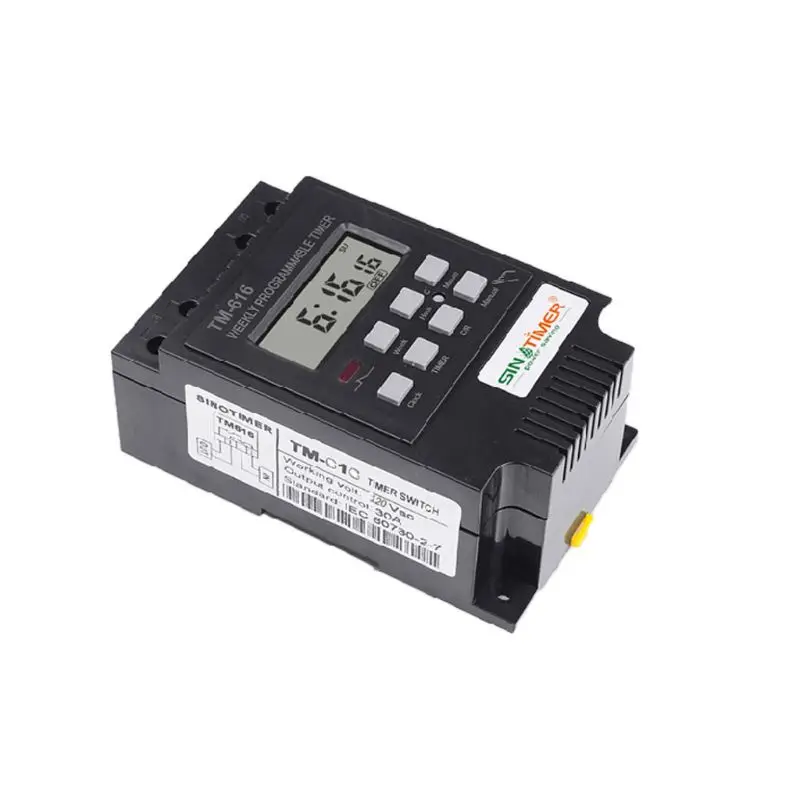 TM616W-4 цифровой электронный таймер 220V 30A Еженедельный Программируемый релейный контроллер